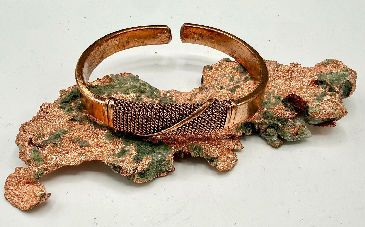 Copper round bracelet by STICS and STONES featuring smooth, polished copper links for a stylish accessory.