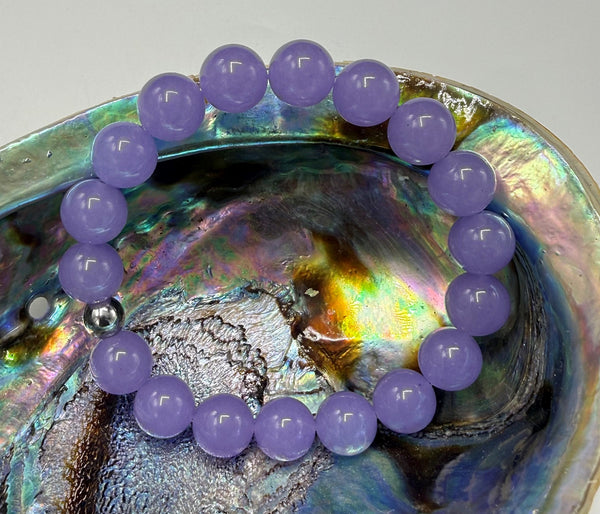 Lavender Jade Bracelet by STICS and STONES featuring smooth lavender jade beads and a stylish bracelet design.
