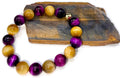 Purple and Golden Tiger Eye Bracelet