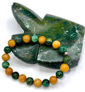 Verdite and Yellow Jade Bracelet