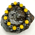Yellow jade and Hematite Bracelet