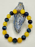 Yellow Jade and Kyanite Bracelet