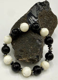 Hematite and Onyx with Pearls (Faceted and Polished) Bracelet