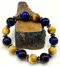 Blue Tiger Eye and Yellow Jade Bracelet