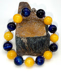 Blue Tiger Eye and Yellow Calcite Bracelet