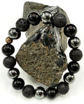 Lava, Hematite and Onyx Bracelet