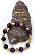 Purple Tiger Eye with Brass Bracelet