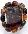 Black, Red, Orange Agate Bracelet