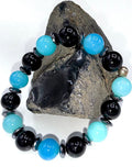 Blue Chalcedony with Onyx Bracelet