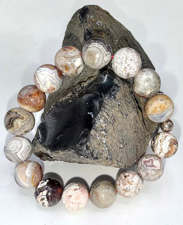 Picasso Jasper bracelet featuring polished, multicolored stone beads from STICS and STONES.