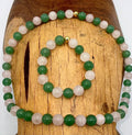 Green Aventurine and Rose Quartz Necklace and Bracelet Set
