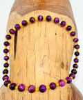 Purple Tiger Eye and Small Yellow Jade Necklace