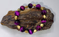 Purple Tiger Eye with Brass (Dark and Light) Bracelet