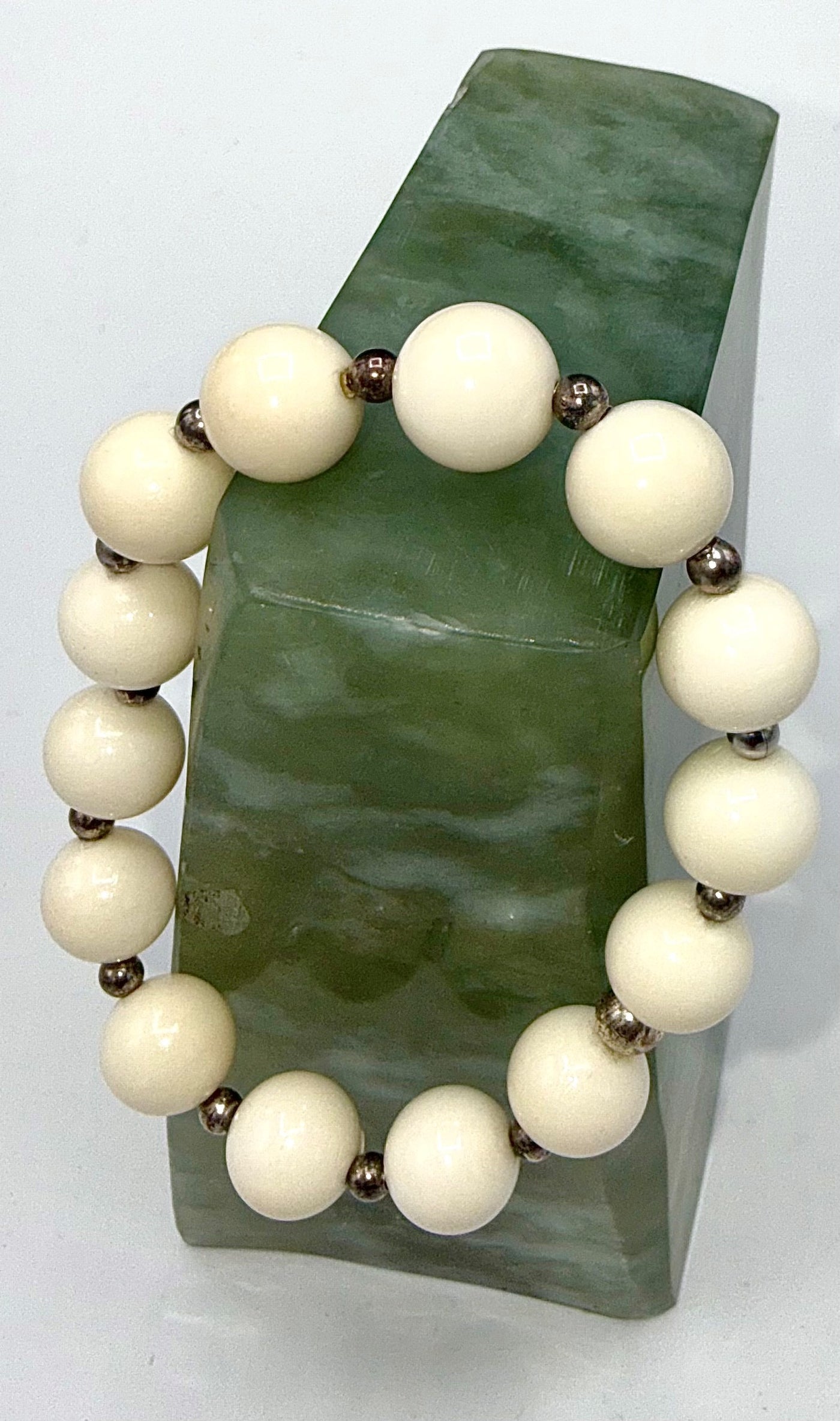 Bone bracelet by STICS and STONES featuring natural bone beads and adjustable cord for a stylish, earthy accessory.