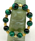 Tiger Eye (Emerald Green with Brass Spacers) Bracelet